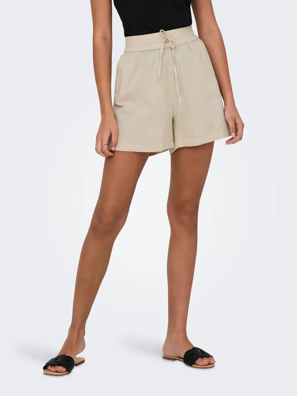 Only ONLTIZANA STRING COTTON SHORTS WVN NOOS Bej Kadın Şort
