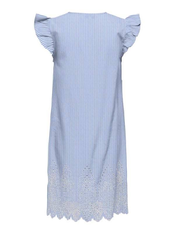 Only ONLTULUM EMB S/S DRESS WVN Açık Mavi Kadın Elbise