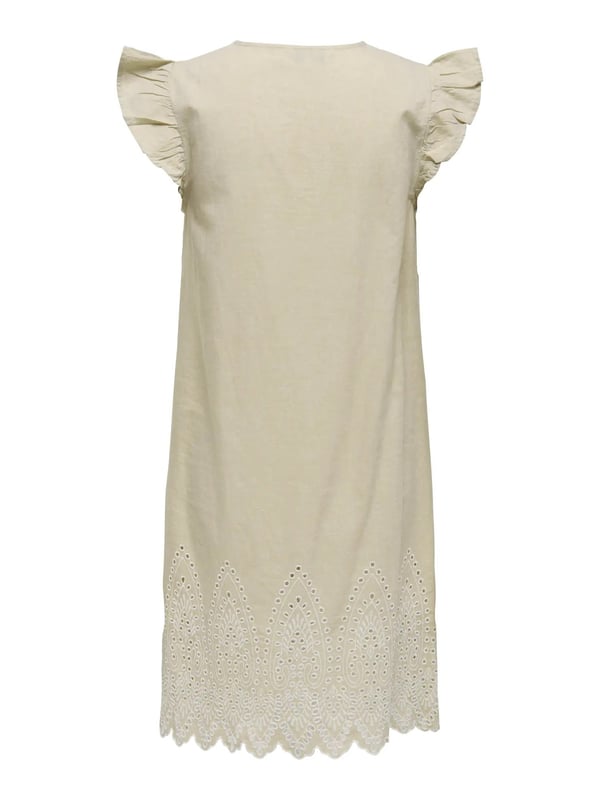 Only ONLTULUM EMB S/S DRESS WVN Bej Kadın Elbise