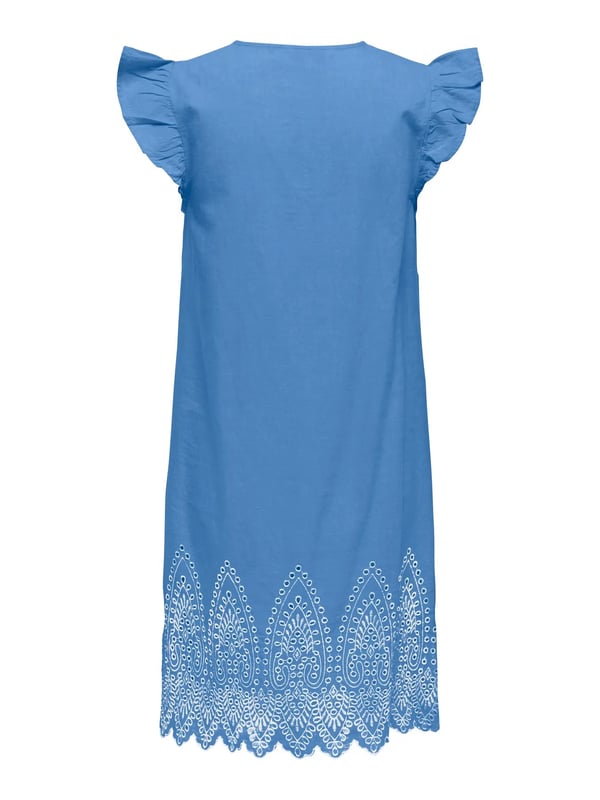 Only ONLTULUM EMB S/S DRESS WVN Mavi Kadın Elbise
