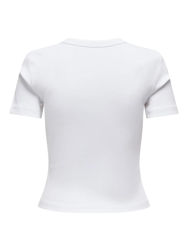 Only ONLVAL S/S O-NECK TOP JRS NOOS Beyaz Kadın T-Shirt