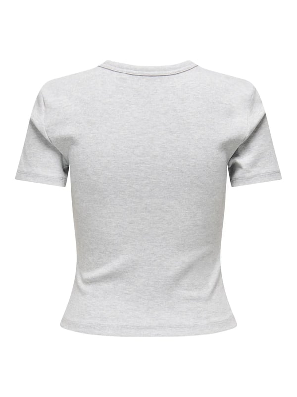 Only ONLVAL S/S O-NECK TOP JRS NOOS Gri Kadın T-Shirt