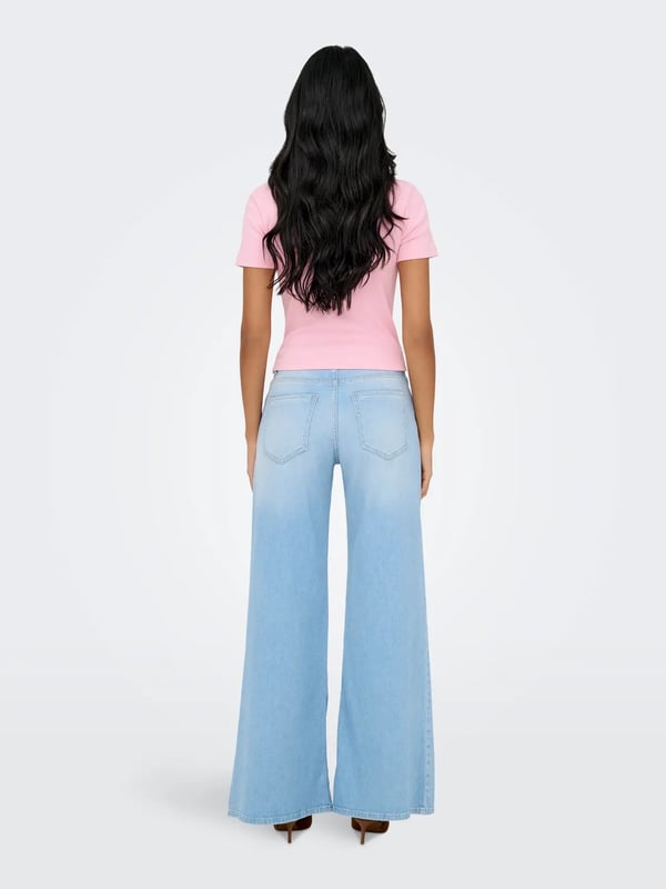 Only ONLVAL S/S O-NECK TOP JRS NOOS Pudra Kadın T-Shirt