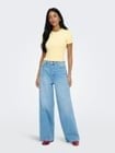 Only ONLVAL S/S O-NECK TOP JRS NOOS Sarı Kadın T-Shirt