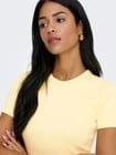 Only ONLVAL S/S O-NECK TOP JRS NOOS Sarı Kadın T-Shirt