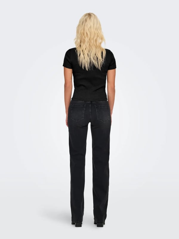Only ONLVAL S/S O-NECK TOP JRS NOOS Siyah Kadın T-Shirt