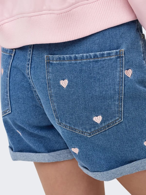 Only ONLVEGA HW EMBROIDERY DNM SHORTS GUANOOS Denim Kadın Şort