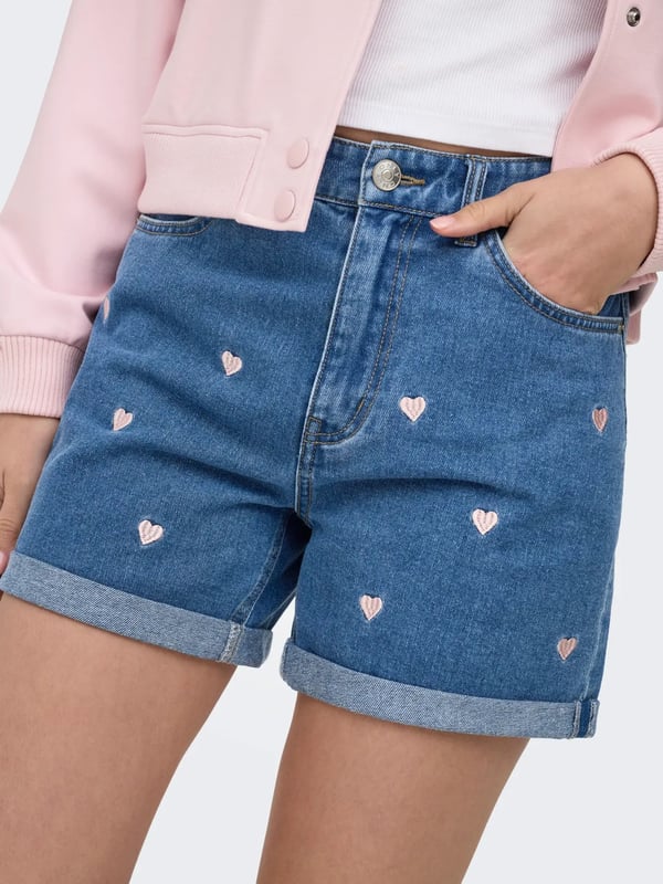 Only ONLVEGA HW EMBROIDERY DNM SHORTS GUANOOS Denim Kadın Şort