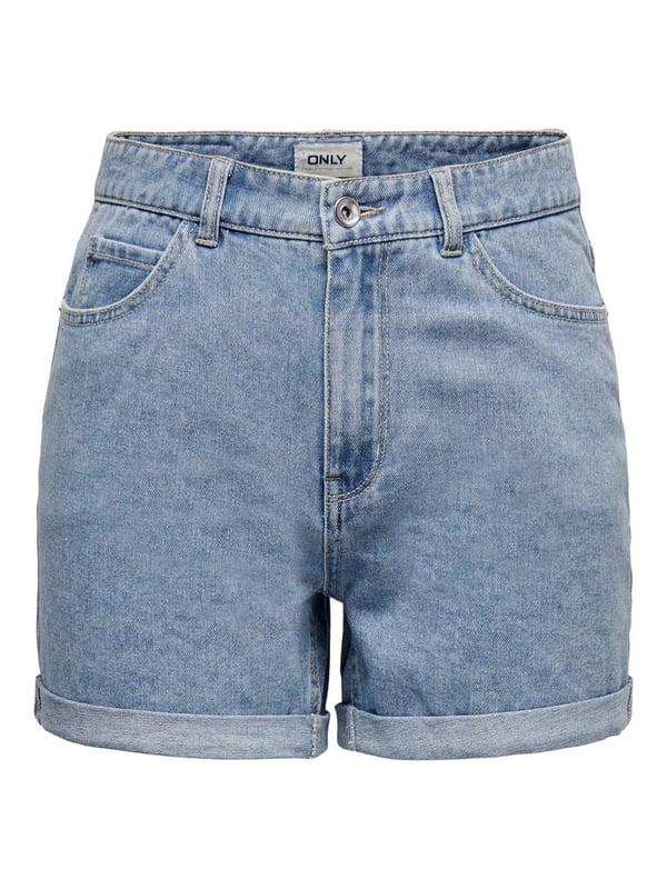 Only ONLVEGA HW MOM DNM SHORTS NOOS Açık Mavi Kadın Şort