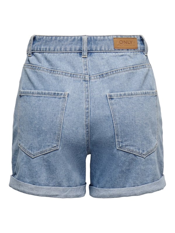 Only ONLVEGA HW MOM DNM SHORTS NOOS Açık Mavi Kadın Şort