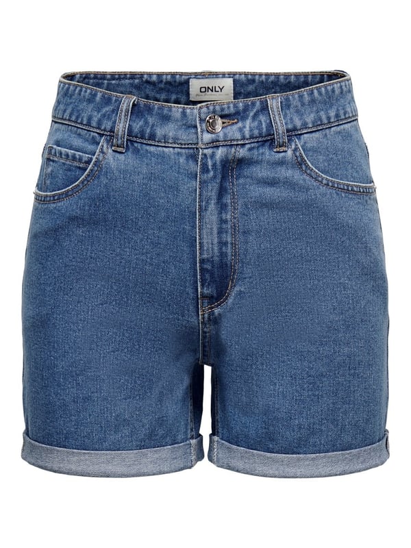 Only ONLVEGA HW MOM DNM SHORTS NOOS Mavi Kadın Şort