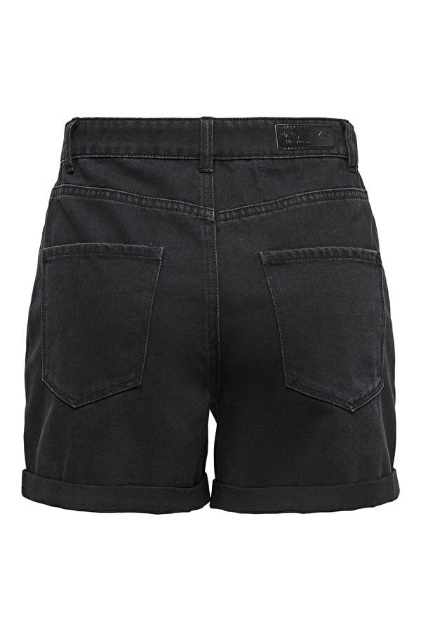 Only ONLVEGA HW MOM DNM SHORTS NOOS Siyah Kadın Şort