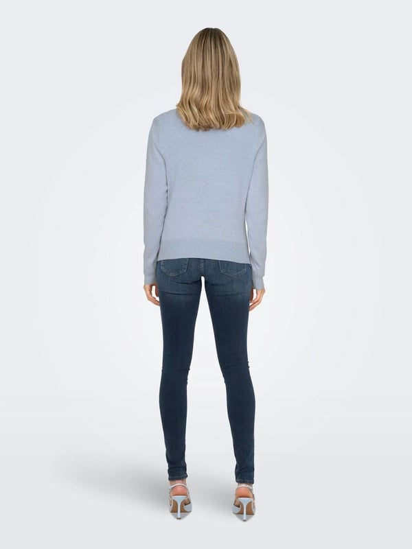 Only ONLVENICE LIFE LS ONECK PULLOVER KNT Açık Mavi Kadın Kazak
