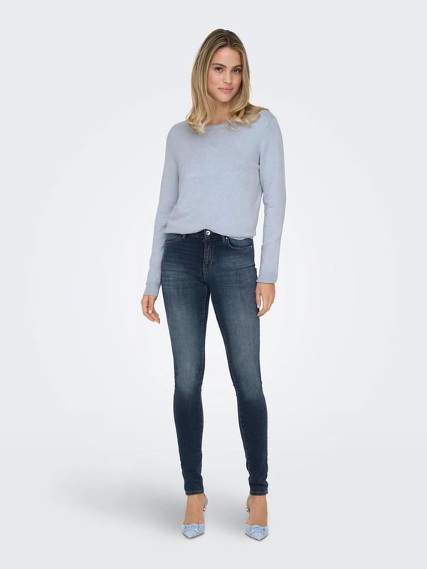 Only ONLVENICE LIFE LS ONECK PULLOVER KNT Açık Mavi Kadın Kazak