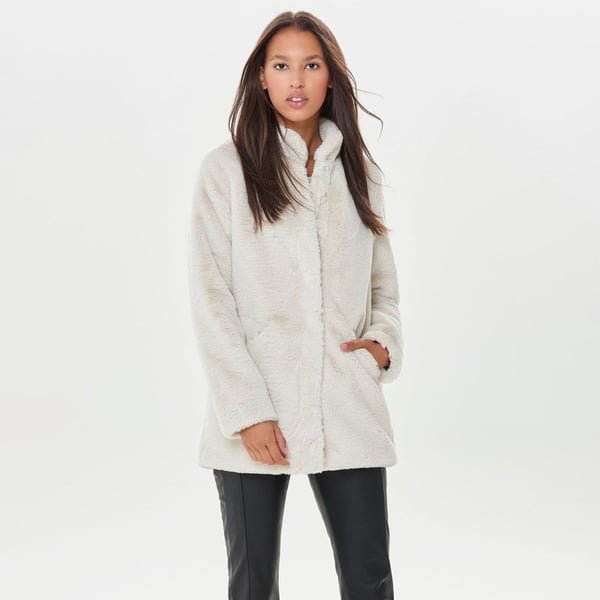 Only ONLVIDA FAUX FUR COAT OTW Bej Kadın Mont
