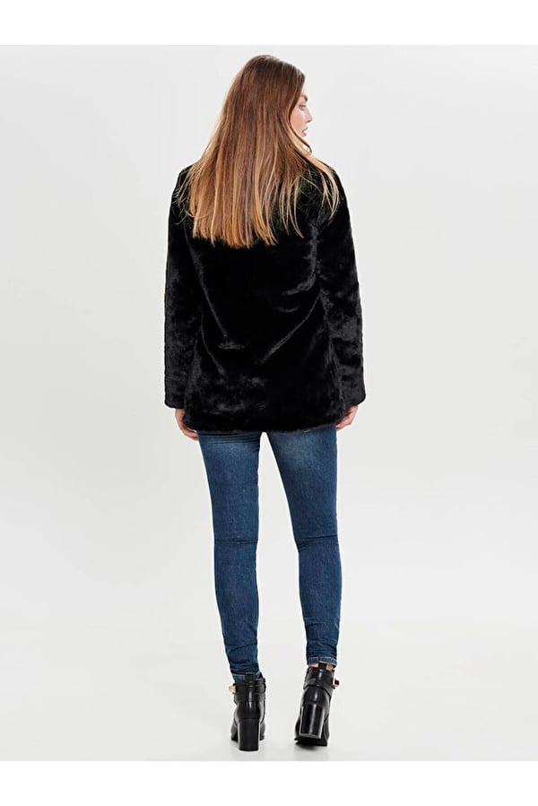 Only ONLVIDA FAUX FUR COAT OTW Siyah Kadın Mont