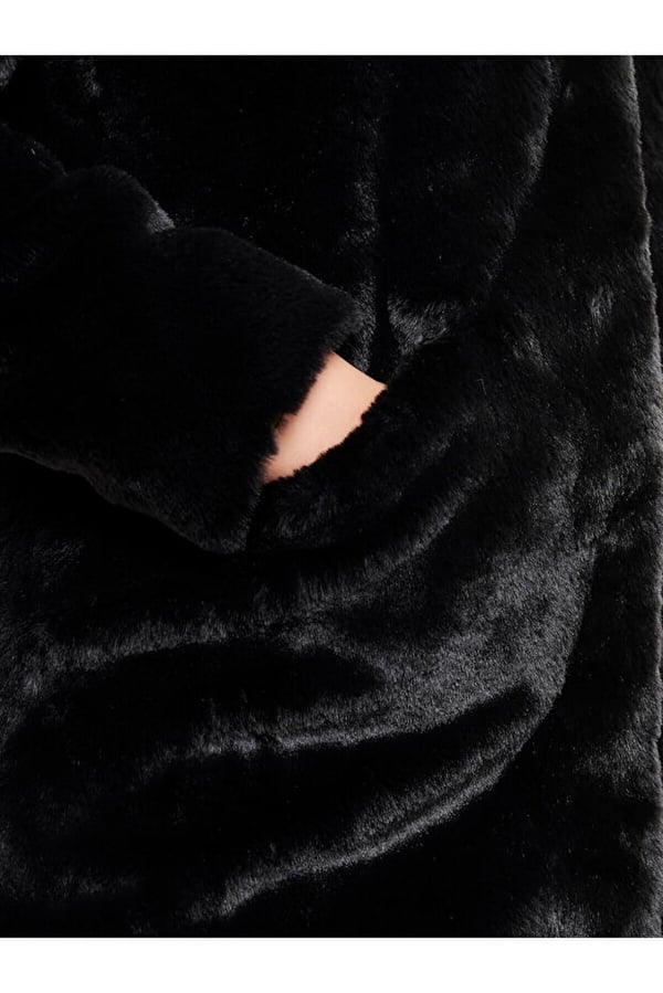 Only ONLVIDA FAUX FUR COAT OTW Siyah Kadın Mont