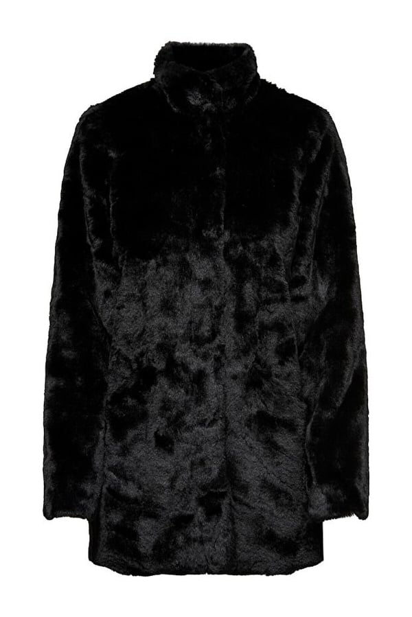 Only ONLVIDA FAUX FUR COAT OTW Siyah Kadın Mont