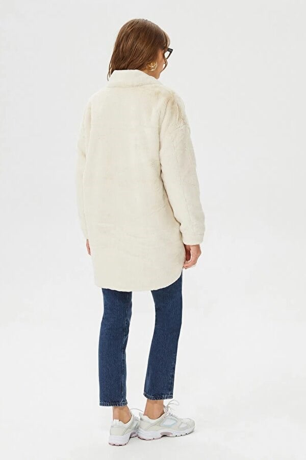 Only ONLVIDA FUR SHACKET OTW Bej Kadın Mont