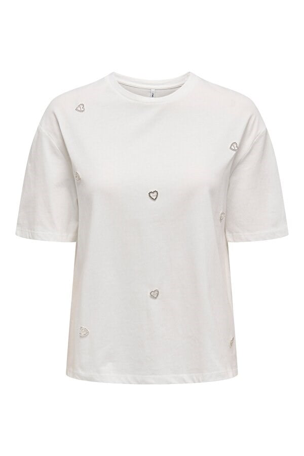 Only ONLVITA S/S TEE BOX JRS Beyaz Kadın T-Shirt