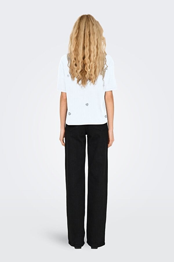 Only ONLVITA S/S TEE BOX JRS Beyaz Kadın T-Shirt