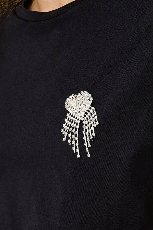 Only ONLVITA S/S TEE BOX JRS Siyah Kadın T-Shirt