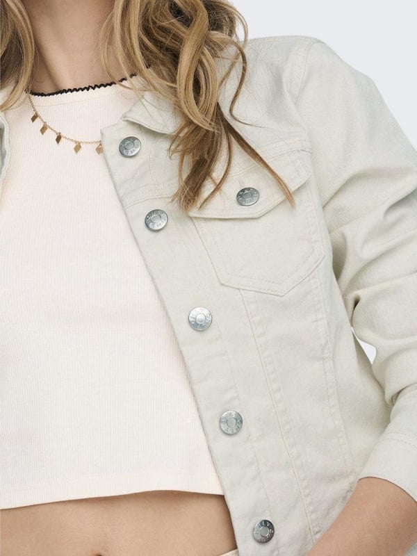 Only ONLWONDER DNM JACKET NOOS Beyaz Kadın Ceket