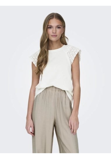 Only ONLXIANA LIFE S/S MIX TOP JRS Beyaz Kadın T-Shirt