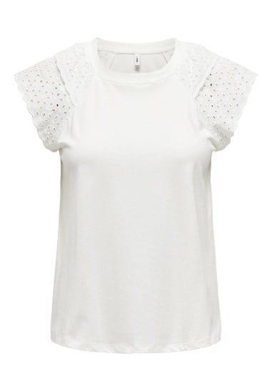 Only ONLXIANA LIFE S/S MIX TOP JRS Beyaz Kadın T-Shirt