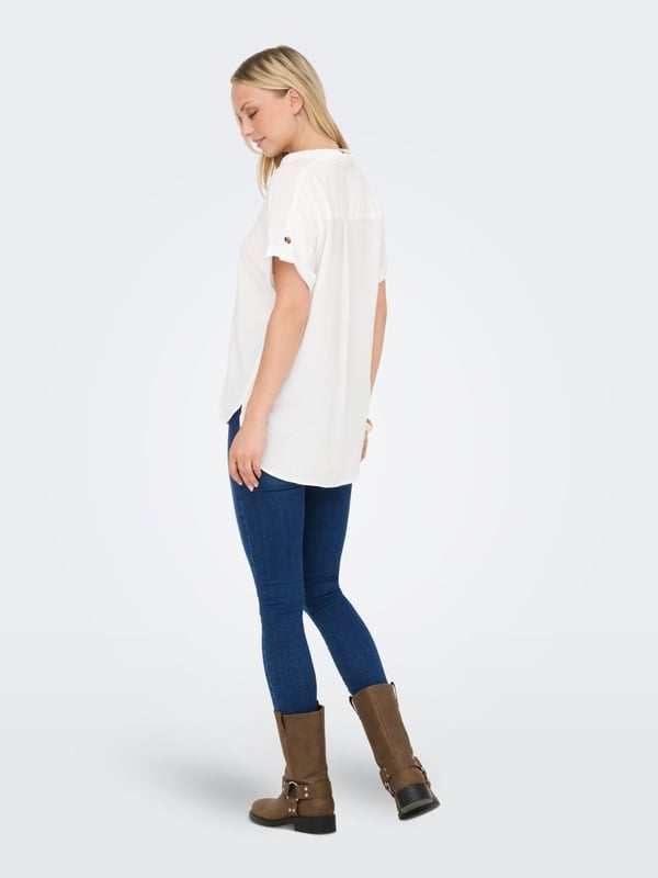 Only ONLYASMIN SHIRT S/S WVN NOOS Beyaz Kadın Gömlek