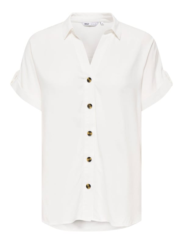 Only ONLYASMIN SHIRT S/S WVN NOOS Beyaz Kadın Gömlek