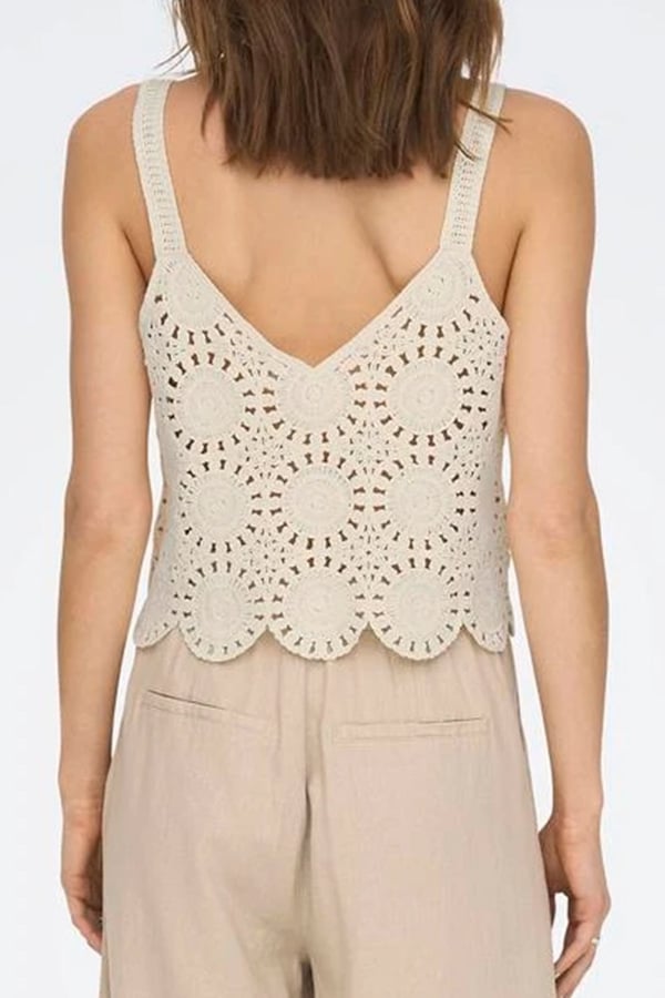 Only ONLYVONNE S/L TOP JRS Bej Kadın T-Shirt