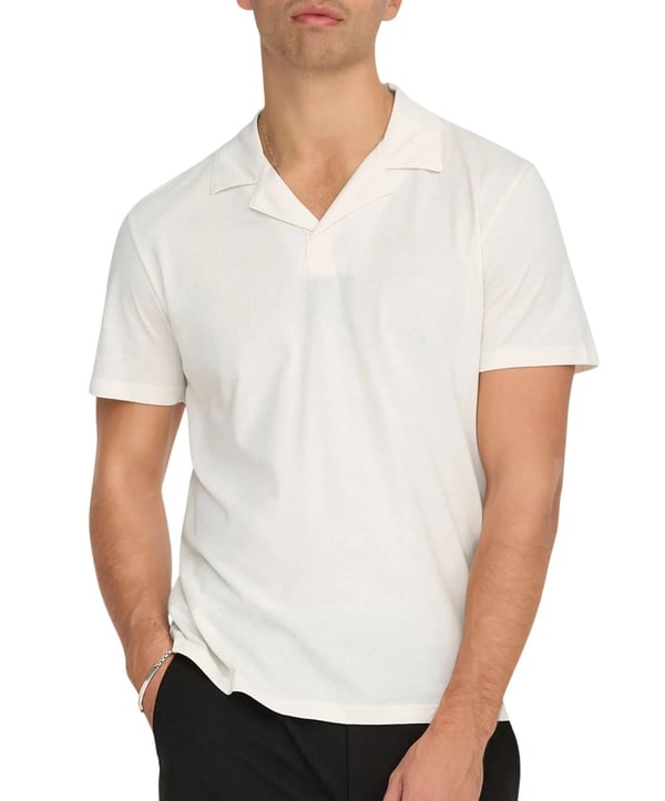 Only&Sons ONSABRAHAM REG SS RESORT POLO Beyaz Erkek Gömlek