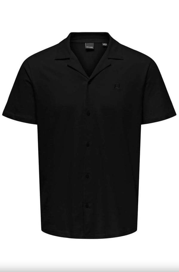 Only&Sons ONSABRAHAM REG SS RESORT POLO Siyah Erkek Gömlek