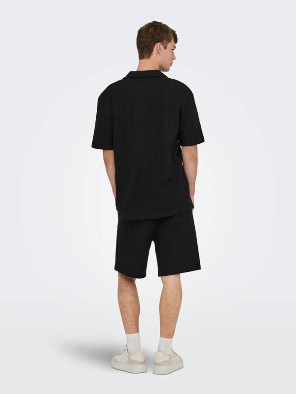 Only&Sons ONSAUSTIN RLX SS SEERSUCK RSRT POLO TEE Siyah Erkek Gömlek