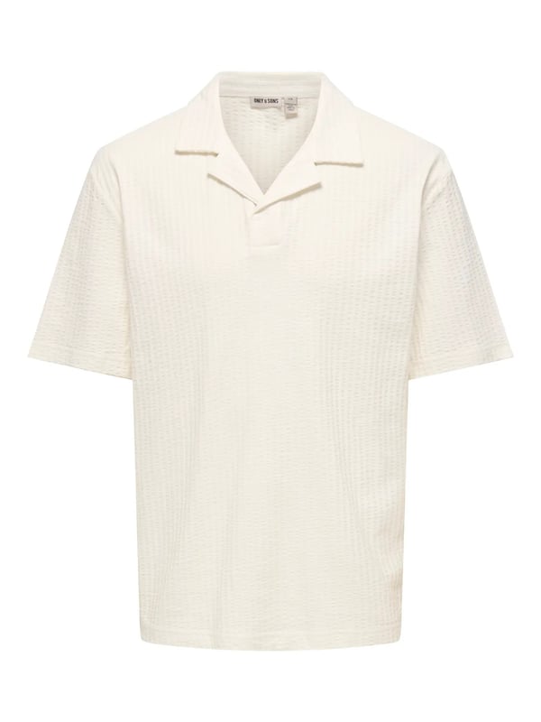 Only&Sons ONSAUSTIN RLX SS SEERSUCK RSRT POLO TEE Beyaz Erkek Gömlek