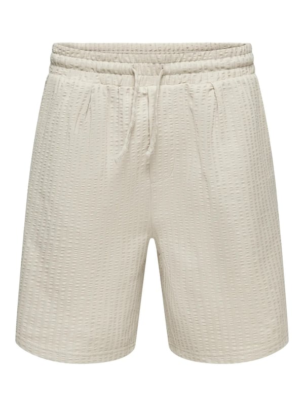 Only&Sons ONSAUSTIN WIDE SEERSUCKER S SHORTS Bej Erkek Şort