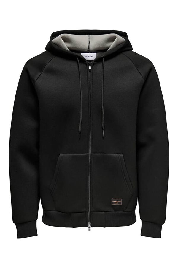 Only&Sons ONSBOBBEY SCUBA FULL ZIP HOODIE SWEAT Siyah Erkek Sweatshirt