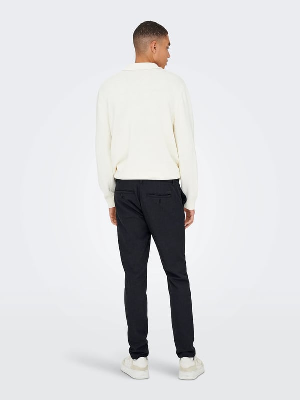 Only&Sons ONSBRAD LIFE SLIM CHECK 0184 PANT NOOS Siyah Erkek Pantolon