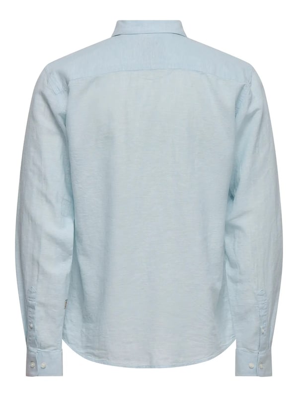 Only&Sons ONSCAIDEN LIFE LS SOLID LINEN BLEND NOOS Açık Mavi Erkek Gömlek