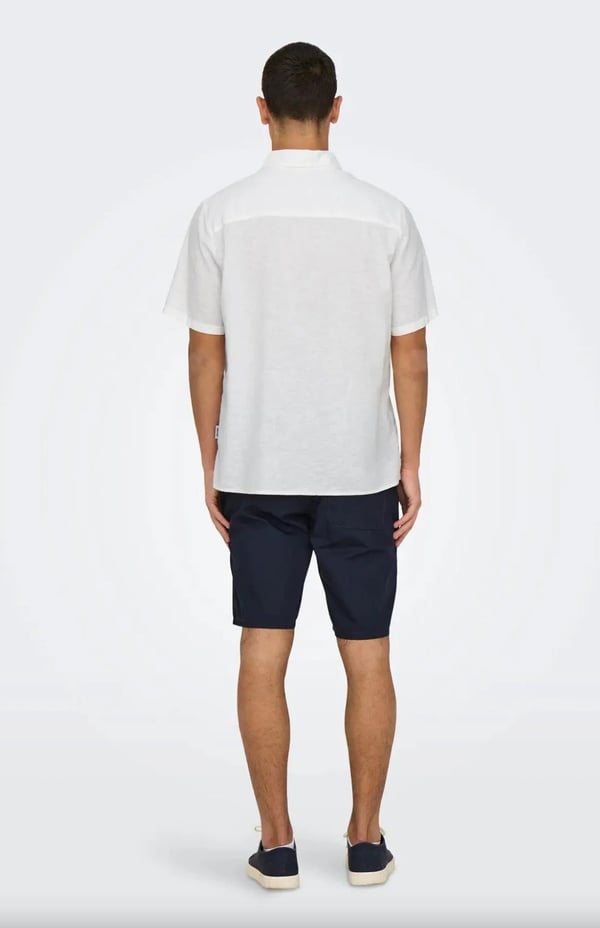 Only&Sons ONSCAIDEN LIFE RGSS 1PKT LINENBLEND NOOS Beyaz Erkek Gömlek