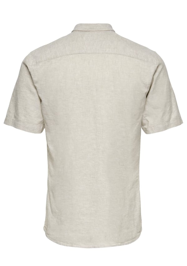 Only&Sons ONSCAIDEN LIFE SS SOLID LINEN BLEND NOOS Bej Erkek Gömlek