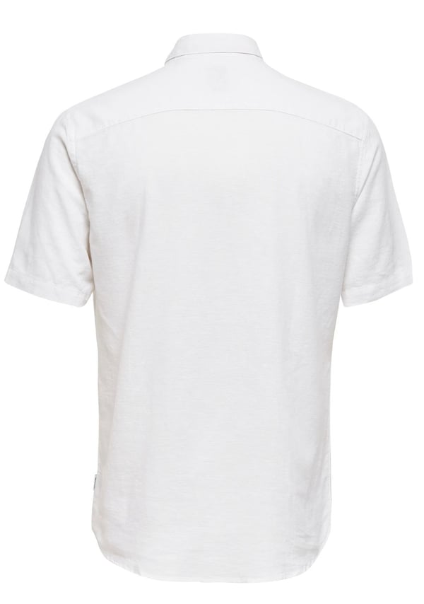 Only&Sons ONSCAIDEN LIFE SS SOLID LINEN BLEND NOOS Beyaz Erkek Gömlek