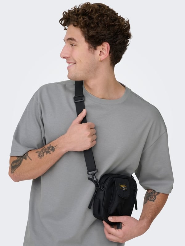 Only&Sons ONSCASPIAN AIRFLEX BOXY SS TEE NOOS Gri Erkek T-Shirt