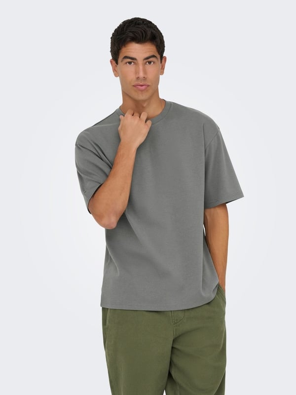 Only&Sons ONSCASPIAN AIRFLEX BOXY SS TEE NOOS Antrasit Erkek T-Shirt