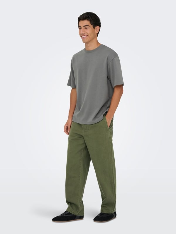 Only&Sons ONSCASPIAN AIRFLEX BOXY SS TEE NOOS Antrasit Erkek T-Shirt