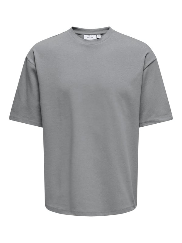 Only&Sons ONSCASPIAN AIRFLEX BOXY SS TEE NOOS Gri Erkek T-Shirt