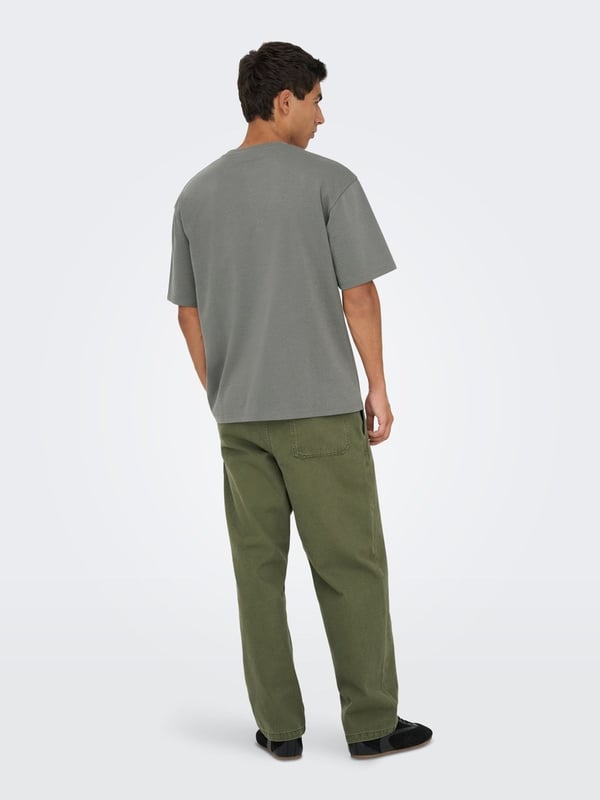 Only&Sons ONSCASPIAN AIRFLEX BOXY SS TEE NOOS Antrasit Erkek T-Shirt