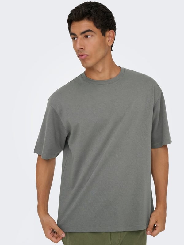 Only&Sons ONSCASPIAN AIRFLEX BOXY SS TEE NOOS Antrasit Erkek T-Shirt