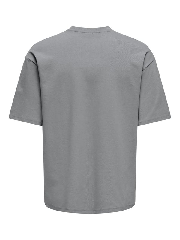 Only&Sons ONSCASPIAN AIRFLEX BOXY SS TEE NOOS Gri Erkek T-Shirt